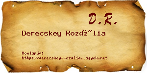 Derecskey Rozália névjegykártya